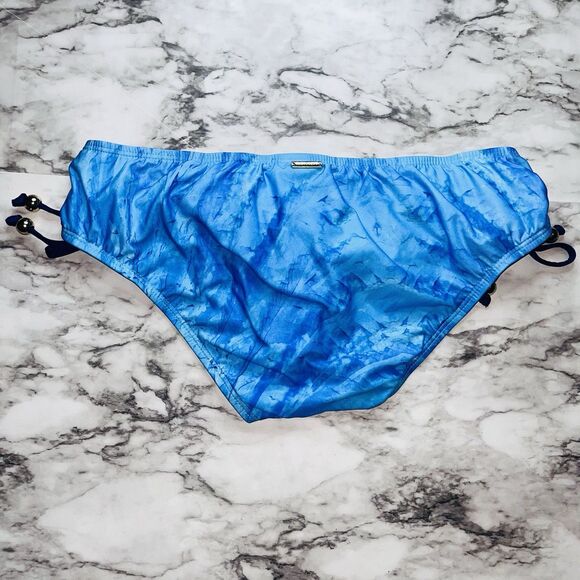 NWT Antonio Melani Women Cobalt Cougar Tunnel Tie Bikini Bottom Md Beach Pool - Picture 2 of 4